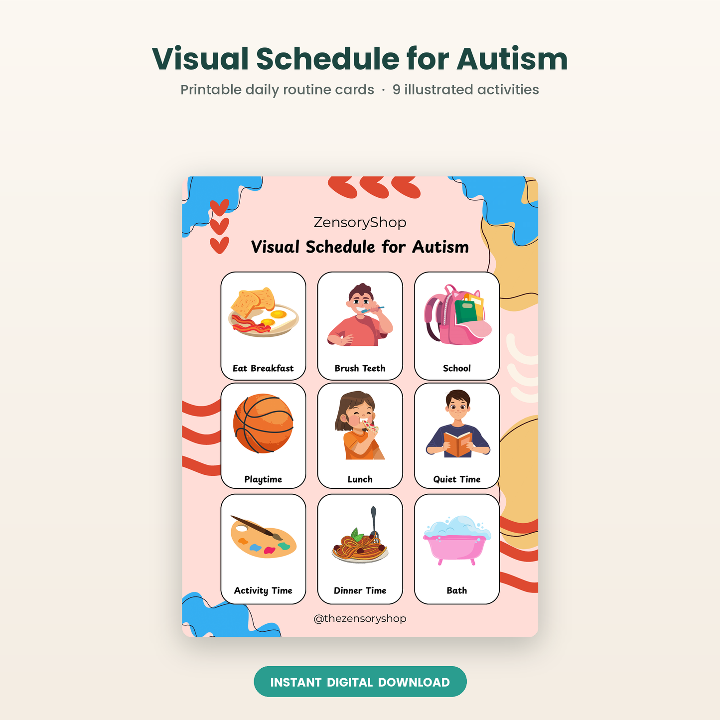 Visual Schedule for Autism — Printable Daily Routine Cards