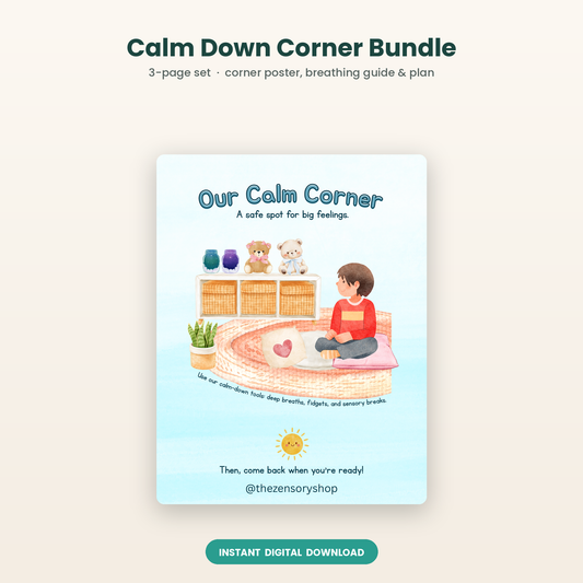 Calm Down Corner Bundle — 3 Printable Self-Regulation Tools