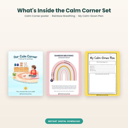 Calm Down Corner Bundle — 3 Printable Self-Regulation Tools