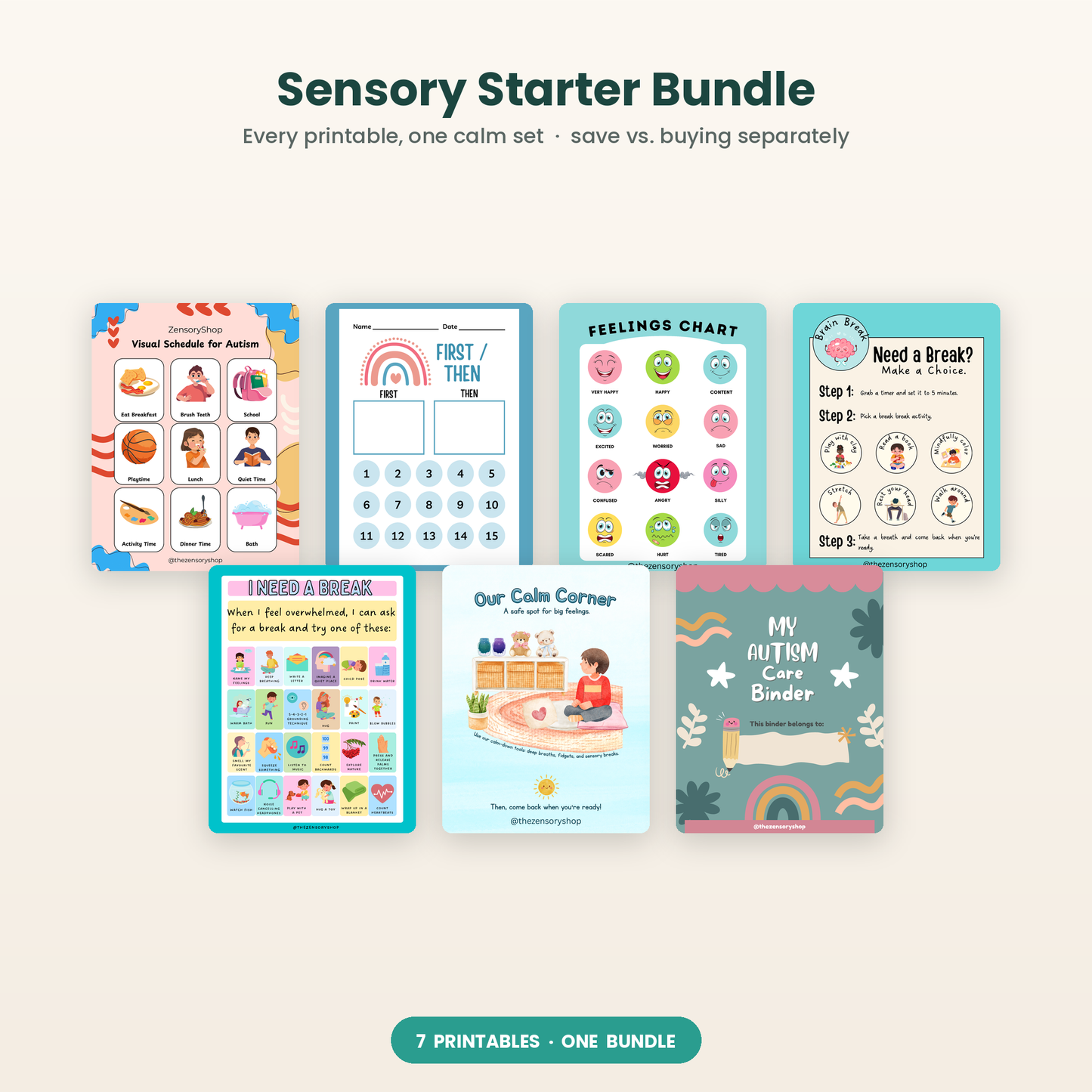 Sensory Starter Bundle — All 7 Autism & Sensory Printables