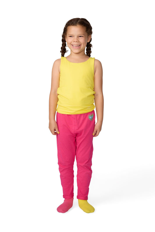 Yellow and white reversible sensory compression tank for kids
