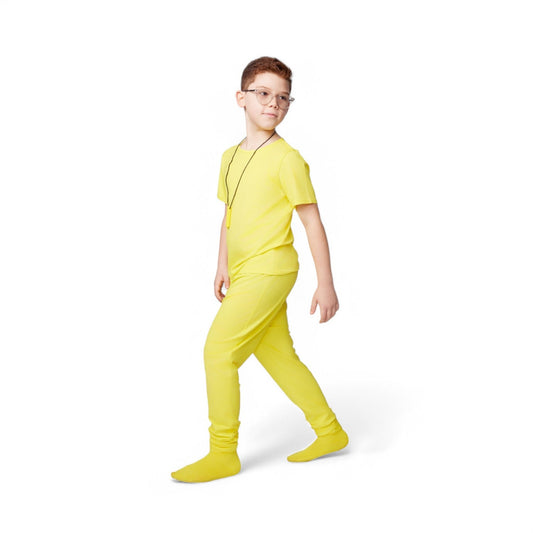 Yellow sensory-friendly bamboo kids' joggers, tagless and seamless