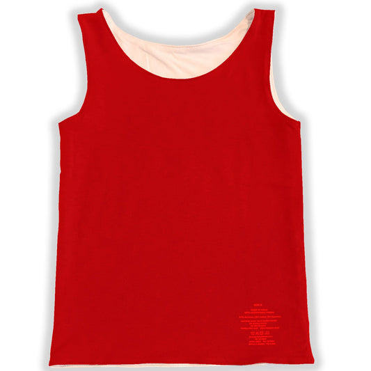 Red and white reversible sensory compression tank for kids